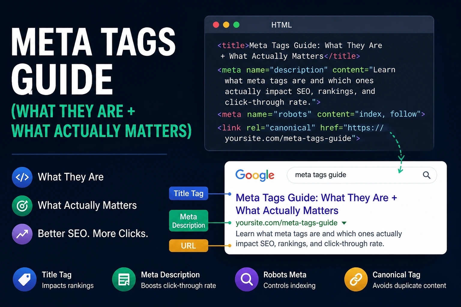 Meta Tags Guide (What They Are + What Actually Matters) - SEO guide and practical tips