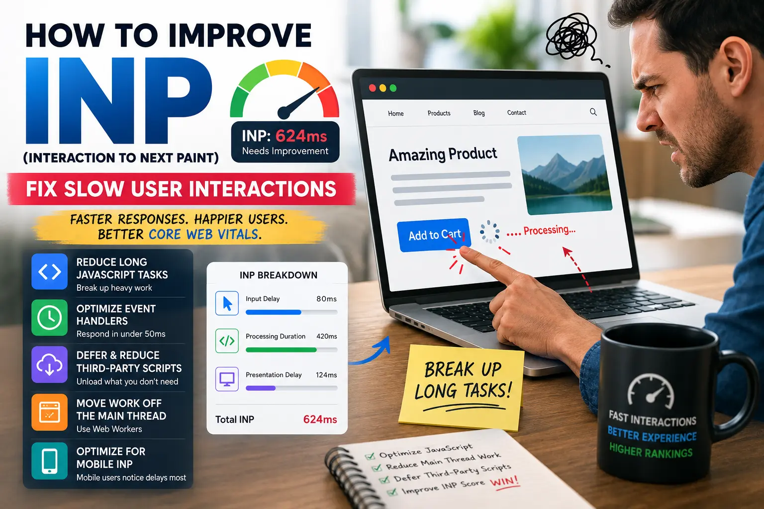 How to Improve Interaction to Next Paint (INP): Fix Slow User Interactions - SEO guide and tips